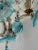 C 1930 Rare Pair Aqua Blue 3 Lights Murano Flowers Crystal Sconces One of Kind For Sale - Image 12 of 12