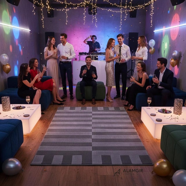 Modern Grey Striped High-Low Hand-Tufted New Zealand Wool Rug For Sale - Image 6 of 8