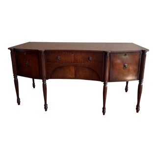 Regency Bow Front Sideboard - Reproduction, Inlaid Mahogany For Sale