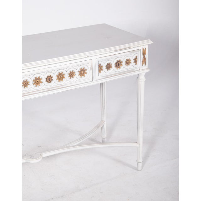 Portuguese White Painted Console with Gilding, 1890s For Sale - Image 4 of 11