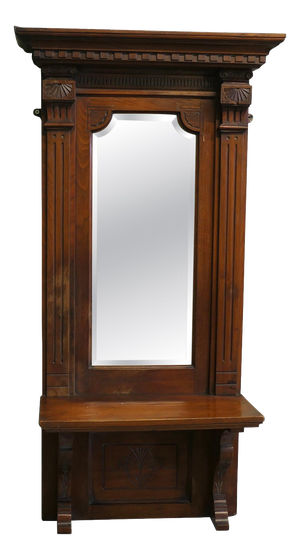 Wall Hanging Cloakroom Mirror with Shelf