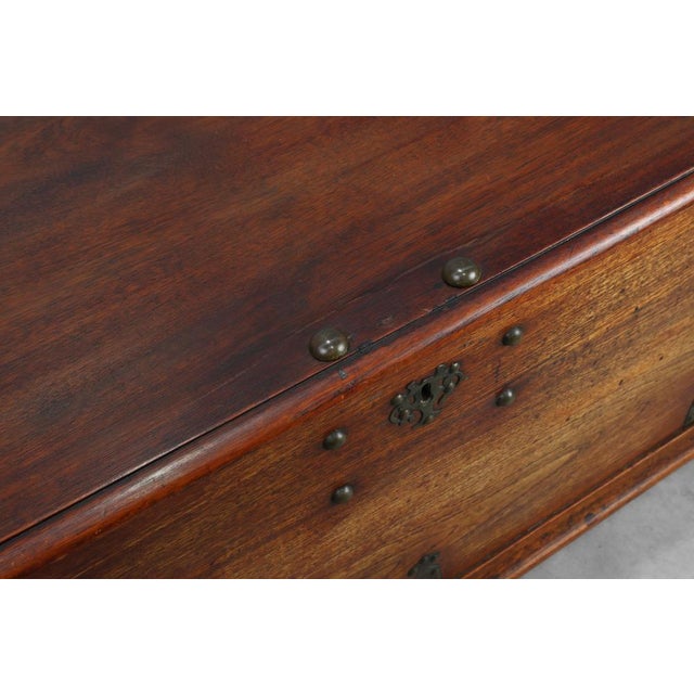 Antique 19th Century Dutch Teak Blanket Chest, Netherlands For Sale - Image 13 of 16
