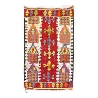 Mid 20th Century Zabihi Collection Turkish Kilim For Sale