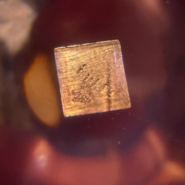 Plastic Vintage Sculpture of a Lucite in the Shape of an Egg Golden Pyramid Vasa Era For Sale - Image 7 of 15