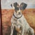 A really well executed oil on canvas portrait of a Jack Russell terrier. Framed. Unsigned
