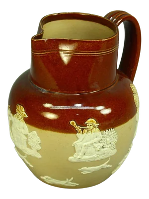 1800's Doulton Lambeth Glazed Stoneware Jug Hunting Scene