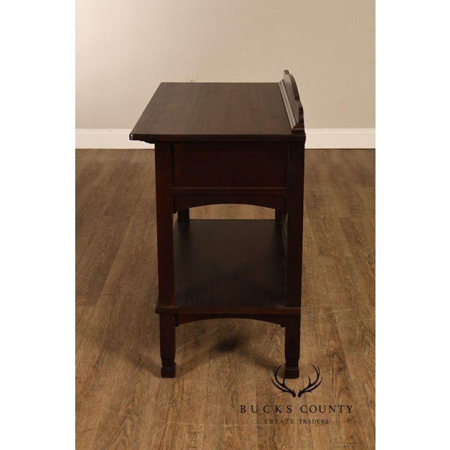 Antique Mission Oak Server Sideboard For Sale - Image 9 of 18