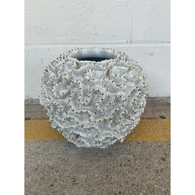 Currey & Company Currey & Co Swirl Small White Vase For Sale - Image 4 of 4