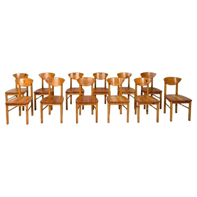 Mid-Century Pine Dining Chairs attributed to Rainer Daumiller, Denmark, 1970s, Set of 12 For Sale - Image 12 of 12