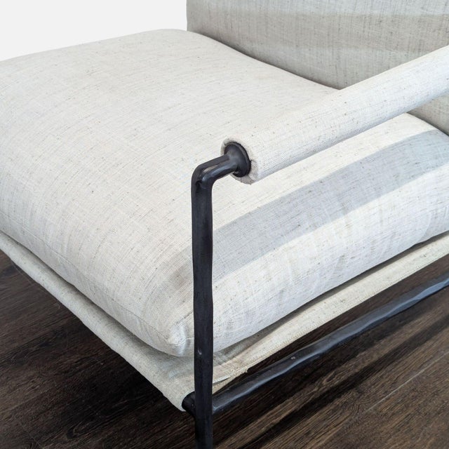 Crate and Barrel Valle Modern Lounge Chair With Black Metal Frame For Sale In San Francisco - Image 6 of 9