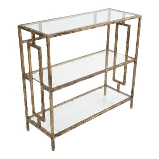 Vintage Maison Jansen Style Hollywood Regency Bespoke Hand Gilt Etergeres Bookcase-Newly Painted For Sale