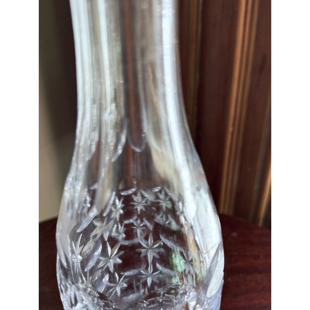 Antique American Brilliant Cut Glass Decanter Hobstar Pattern Crystal With Stopper For Sale - Image 10 of 14