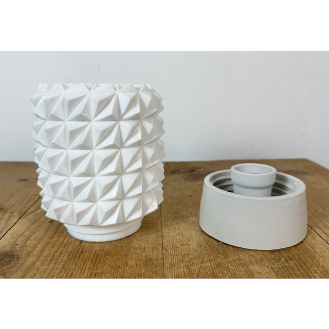 Vintage White Porcelain Ceiling Light, 1970s For Sale - Image 6 of 13