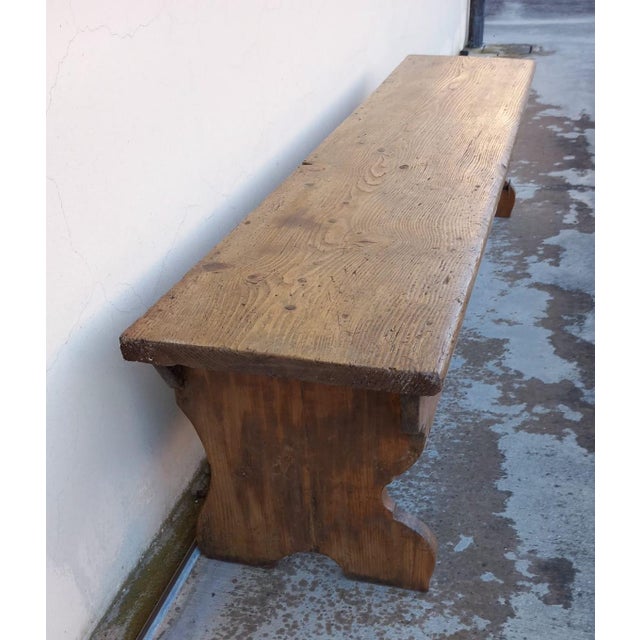 Antique Venetian Fir Bench For Sale - Image 3 of 6