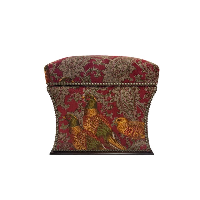 Late 20th Century Ralph Lauren 'Florence' Ottoman in Buckthorn Paisley Fabric With Nailhead Trim For Sale - Image 11 of 13