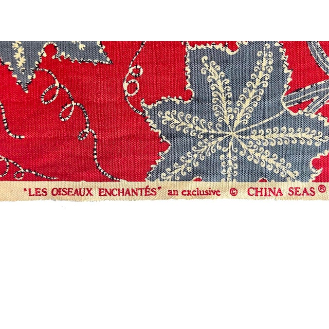 "Les Oiseaux Enchantes" by China Seas/ Quadrille Fabrics Remnant, 3.89 Yards For Sale - Image 12 of 13
