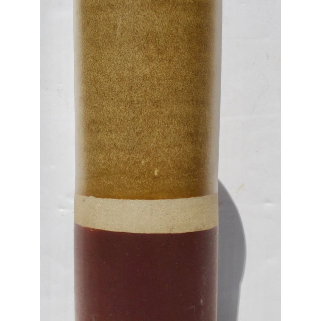 Large, Tall, Stoneware Cylinder Vase For Sale - Image 4 of 9