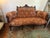 Terra Cotta Ornate Antique Victorian - Style Carved Wood Sette and Two Matching Chairs For Sale - Image 8 of 16