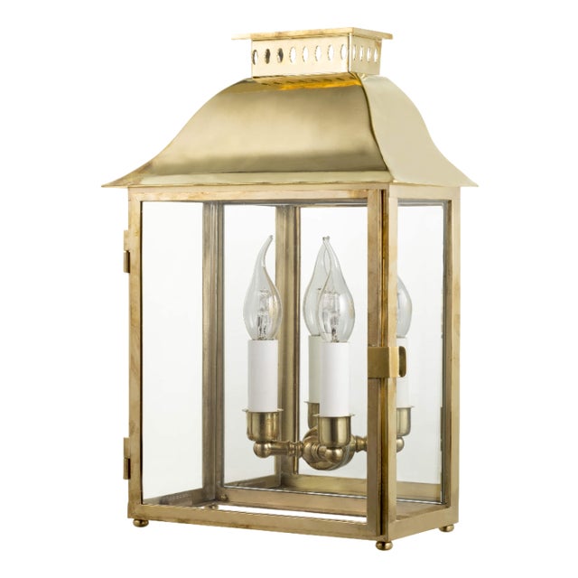 Eden English Natural Brass Lantern from Il Bronzetto For Sale
