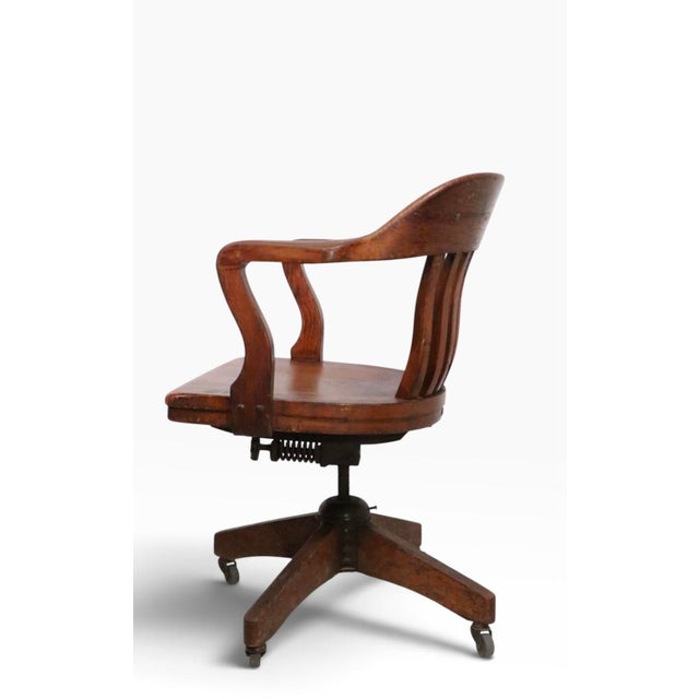 Antique Bank of England Jury Style Swivel Tilt Desk Chair For Sale - Image 9 of 16
