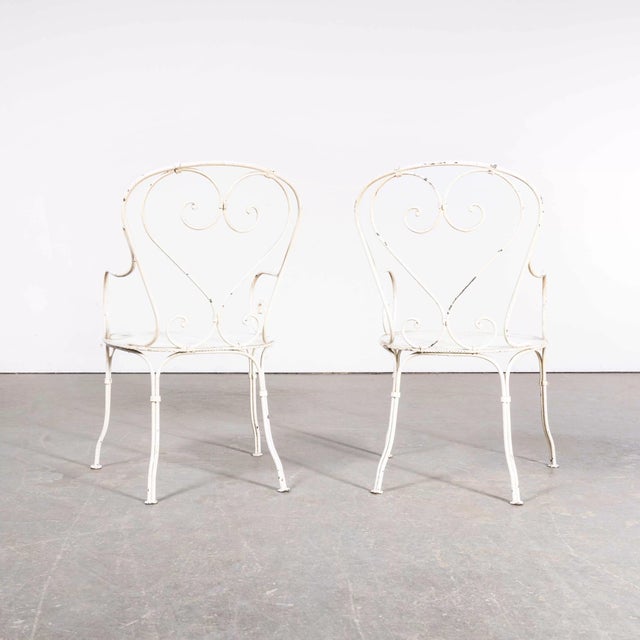French Garden Chairs with Perforated Seats, 1960s, Set of 2 For Sale - Image 6 of 11