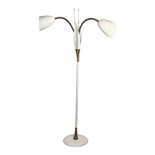 Classic Mid-Century Modern "Cattail" Gooseneck Floor Lamp Atomic-Era, Circa 50s 60s For Sale