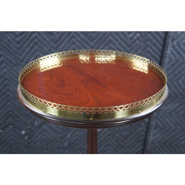 Large Vintage Queen Anne Style Solid Mahogany Plant Candlestand Pedestal Gallery For Sale - Image 6 of 13