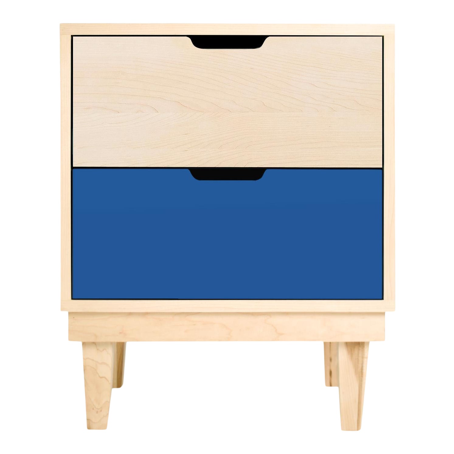 Nico Yeye Kabano Modern Kids 2 Drawer Nightstand Solid Maple And Maple Veneers Pacific Blue Chairish