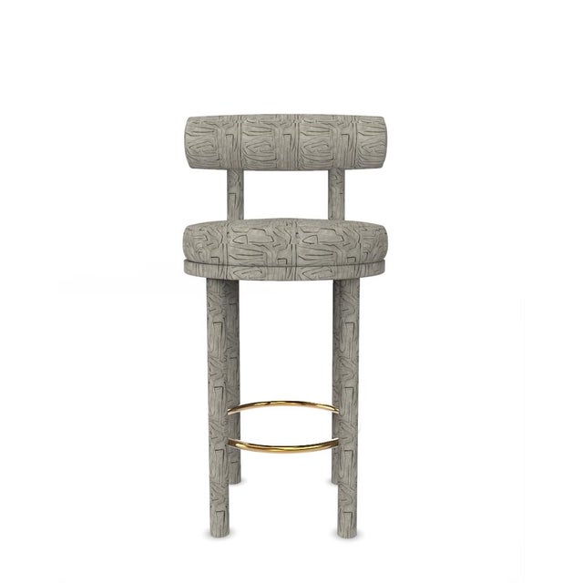Collector Modern Moca Bar Stool in Graphite Fabric by Studio Rig For Sale - Image 6 of 6