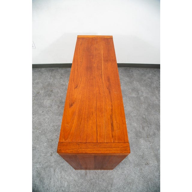 Mid Century Danish Modern Bookshelf Cabinet Teak Shelves Glass Shelves 30" MCM For Sale - Image 9 of 12