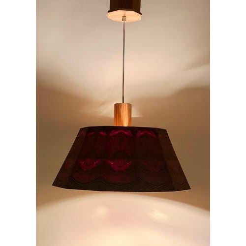Scandinavian Sculptural Pine Wood Pendant Light, Sweden, 1980 For Sale - Image 3 of 18