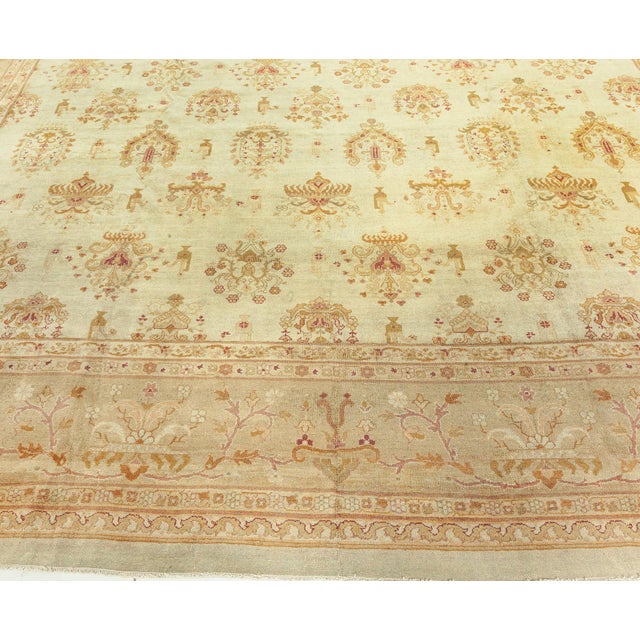 Authentic Indian Amritsar Handmade Wool Carpet For Sale - Image 4 of 8
