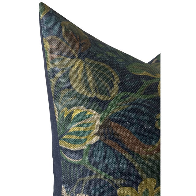 Modern Night Garden Floral Pillow Cover in Midnight, 20x20 Pillow For Sale - Image 3 of 5