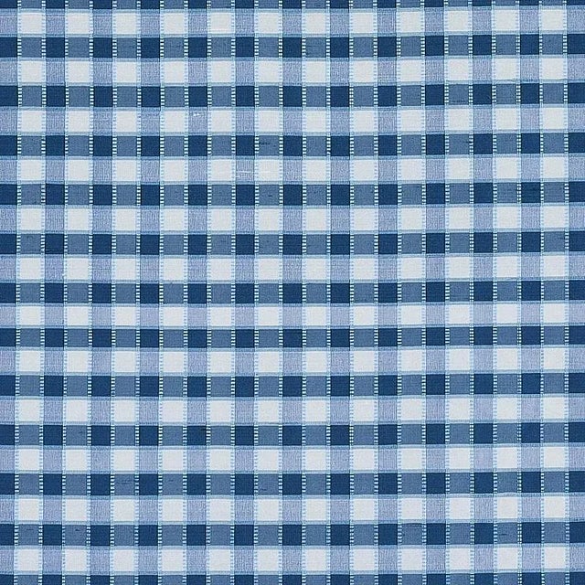 Sample - Schumacher Ingrid Silk Check Fabric in Blue For Sale