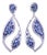 Exquisite Diamond and Blue Sapphire Baguette Earrings, A Pair For Sale