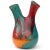 Mid-Century Modern Vintage Murano Painterly Oriente Design Gold Flecks Italian Art Glass Abstract Double Spout Flower Vase For Sale - Image 3 of 10