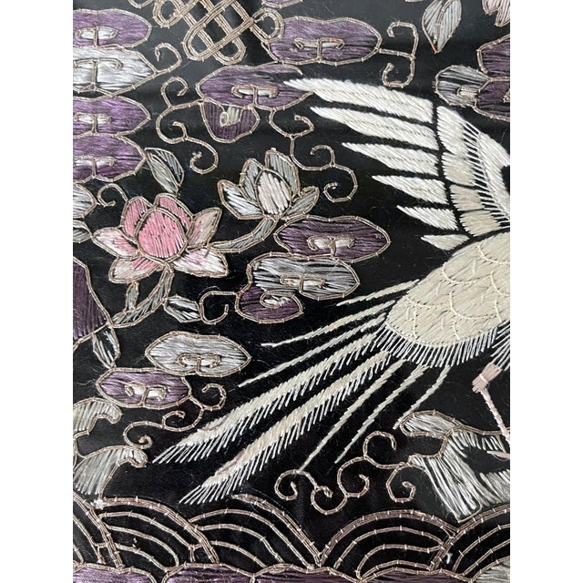 Late 19th Century Pair of Framed Chinese Embroidered Ninth Rank Badges Qing Dynasty For Sale - Image 5 of 13