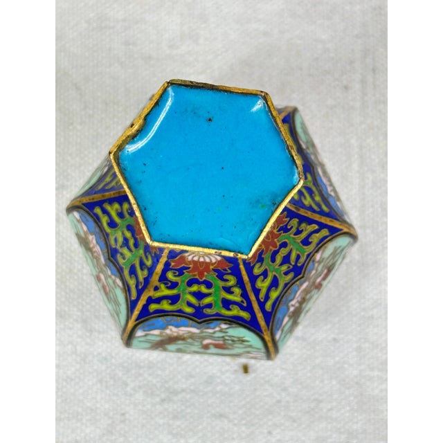 Metal Small Vintage Cloisonné Ginger Jar For Sale - Image 7 of 7