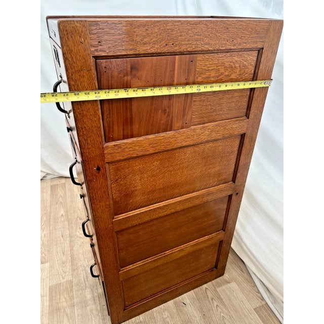 Antique Tiger Oak Filing Cabinet h.s Crocker San Francisco Four Drawers C1905 For Sale - Image 10 of 12