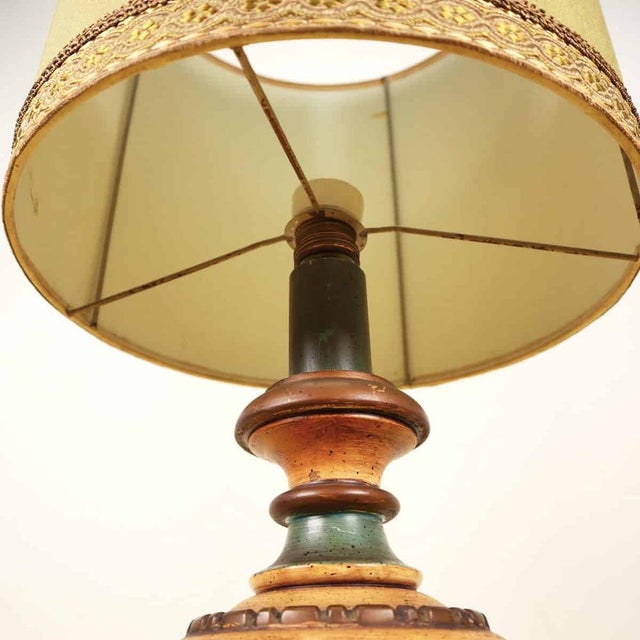 Vintage Table Lamp with Wooden Base For Sale - Image 6 of 10