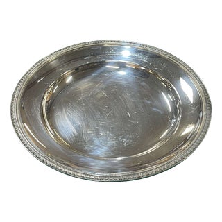 Malmaison Pattern Round Silver-Plated Metal Tray from Christofle For Sale