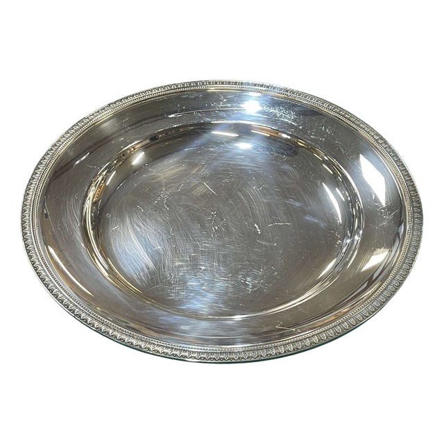 Malmaison Pattern Round Silver-Plated Metal Tray from Christofle For Sale