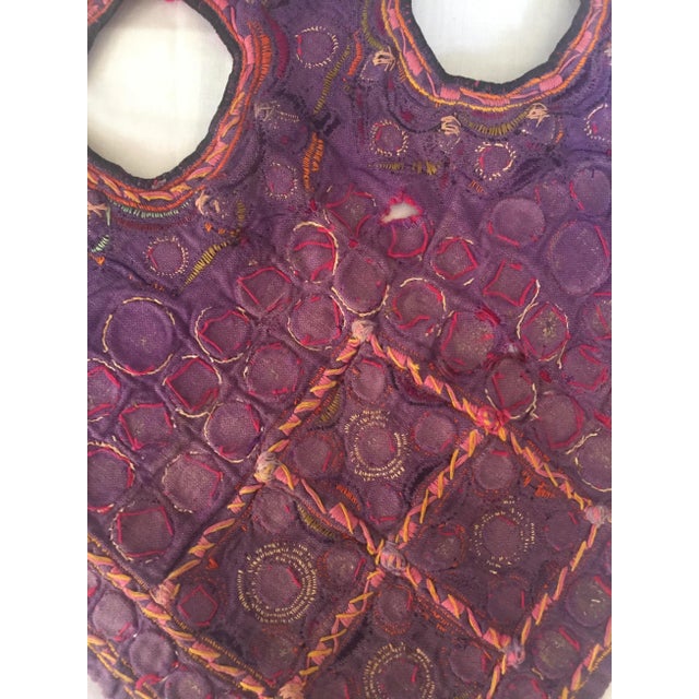 Tribal Indian Embroidered Mirrored Shell Tassel Camel Mask For Sale - Image 3 of 8