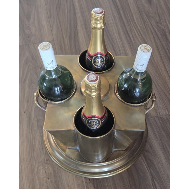Mid 20th Century 4 Bottle Wine Chiller With Ice Bucket For Sale In Charlotte - Image 6 of 7