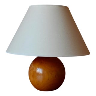 Wooden Ball Table Lamp, 1970s For Sale