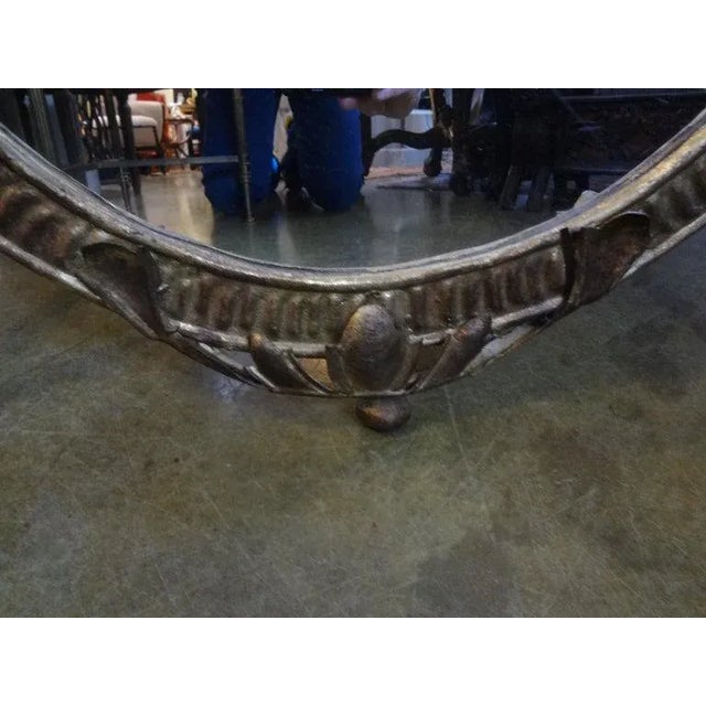 1960s Italian Neoclassical Style Gilt Metal Mirror by Palladio For Sale - Image 5 of 10