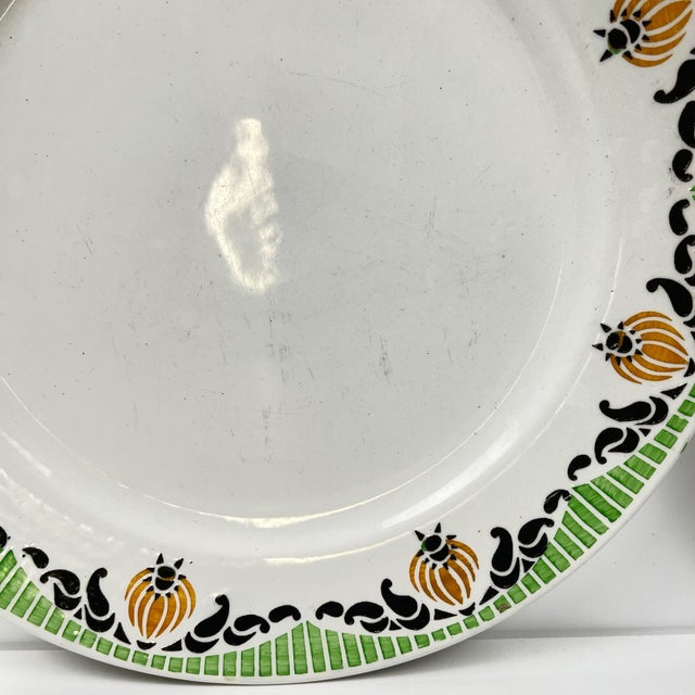 Black Vintage Maroussia Dinner Plates from Sarreguemines, 1930s, Set of 4 For Sale - Image 8 of 9