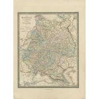 Antique Map of Russia in Europe and Poland by Wyld, 1845 For Sale