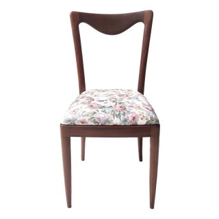 Dining Chairs with Beech Frame and Linen Patterned Fabric attributed to Carlo Enrico Rava, 1950s, Set of 4 For Sale