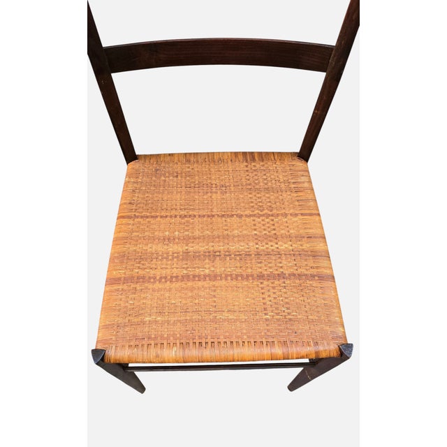 Model 699 Superleggera Chairs in Stained Ash with Woven Cane Seats attributed to Gio Ponti for Cassina, 1950s, Set of 2 For Sale - Image 9 of 10